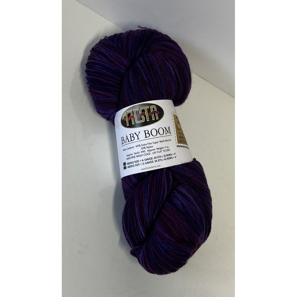 Fiesta Baby Boom - 1 hank - #8 Butterfly Queen - Purple Merino/Nylon